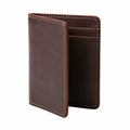 Portefeuille pliant 11 x 9 x 1 cm en cuir marron avec rangements pour cartes
