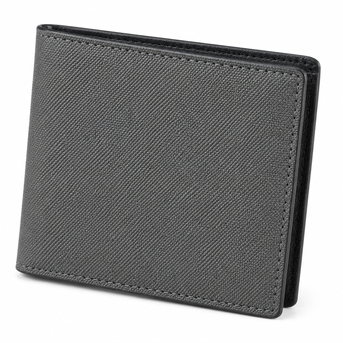 Portefeuille 11.5 x 9.5 x 1.5 cm en matière synthétique gris foncé style pliant