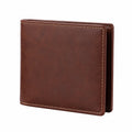 Portefeuille pliant 12 x 9.5 cm en matière synthétique marron pour cartes et billets
