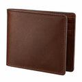 Portefeuille pliant 12 x 9.5 cm marron en matière synthétique aspect cuir avec compartiments cartes