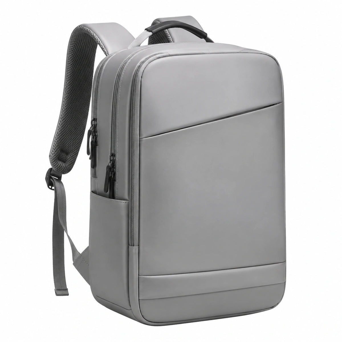 Sac à dos 30 x 15 x 45 cm gris en matière synthétique pour déplacements avec compartiments zippés