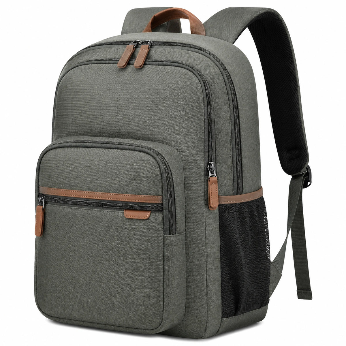 Sac à dos 45 x 30 x 18 cm en tissu synthétique vert kaki pour ordinateur style urbain
