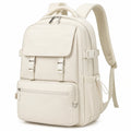 Sac à dos 32 x 18 x 45 cm en textile synthétique beige à compartiments pour quotidien