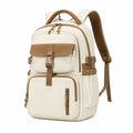 Sac à dos 32 x 18 x 45 cm en textile beige et marron pour quotidien à multiples poches