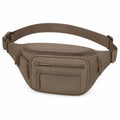 Sac banane 30 x 15 x 8 cm en matière synthétique taupe à poches zippées