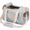 Sac de transport pour animal 45 x 28 x 30 cm en polyester bleu clair avec panneaux aérés