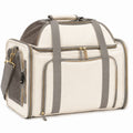 Sac de transport pour animal 50 x 30 x 35 cm en textile beige et gris avec maille aérée - format voyage