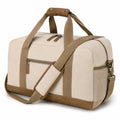 Sac de voyage 50 x 25 x 30 cm en toile beige et marron avec bandoulière amovible