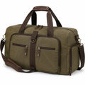 Sac de voyage 50 x 25 x 30 cm en toile vert kaki avec bandoulière et poches zippées
