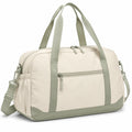 Sac de voyage 45 x 25 x 30 cm en textile synthétique beige et vert sauge avec bandoulière réglable