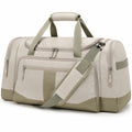Sac de voyage 50 x 25 x 30 cm en textile beige et kaki à compartiments zippés