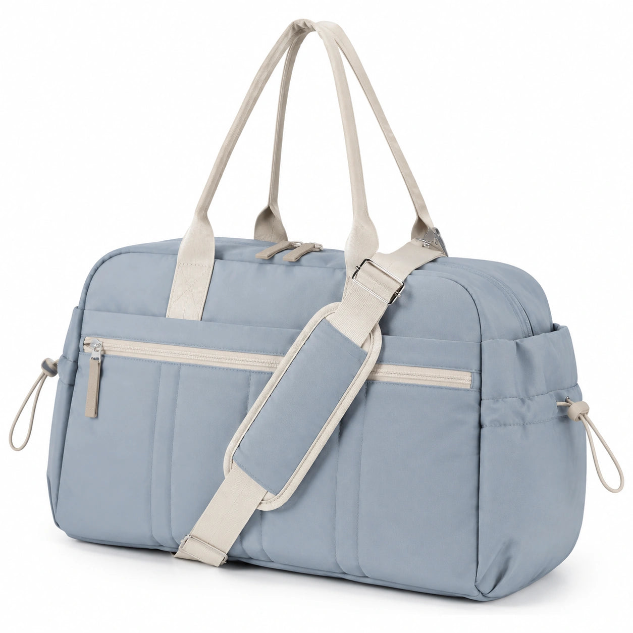Sac de voyage 48 x 24 x 30 cm en polyester bleu gris avec bandoulière réglable