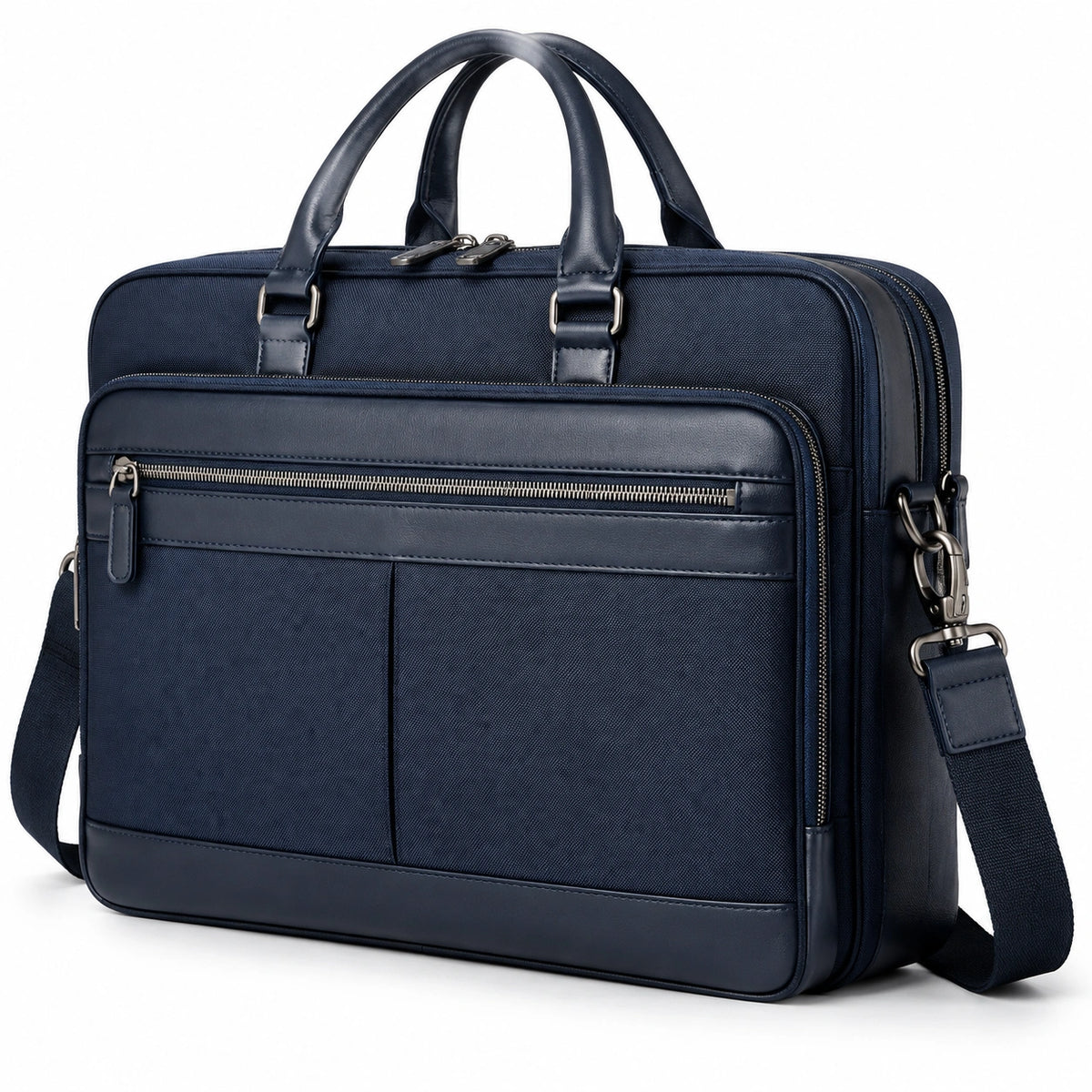 Sacoche pour ordinateur 40 cm en polyester bleu marine avec bandoulière